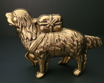 Cast Brass Saint Bernard/Newfoundland Coin/Piggy Bank/Gift for Dog-Lovers/Decor Piece/Collector Item