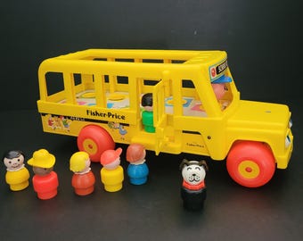 Fisher Price #192 School Bus Vintage 1964 - 1980s