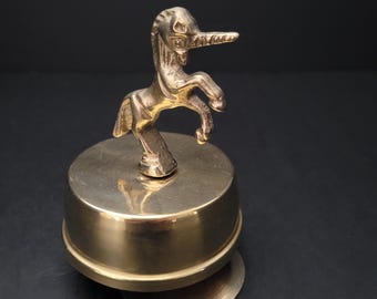 Vintage Brass Unicorn Music Box/Lara's Theme/Somewhere My Love/Dr. Zhivago/Wind-up Revolving Mythical Unicorn/Romantic Gift