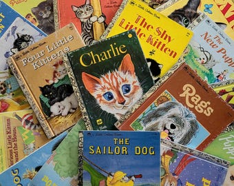 Little Golden Books - Dog and Cat Friends - Titles from 1946 - 1989 - Printed in USA
