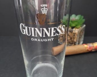 Guinness 1 Pint Promotional Glass/MCM Barware/Advertising Promo/Beer on Draught/Gift for Him/Irish Stout/Collectible Barware/Made in UK