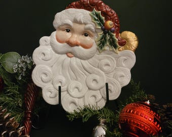 Fitz & Floyd Santa Claus Plate - Saint Nicholas Christmas Decor - Hostess Gift - Holiday Treats - Elegant Serving Piece - Made in China