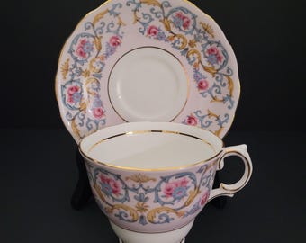 Vintage Colclough Teacup and Saucer/Pattern 6742/Made in England/Gift for Her