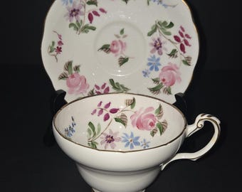 EB Foley "Elaine" Teacup and Saucer - Vintage 1950s - Gift for Her - Made in England.