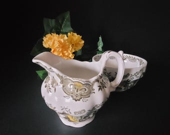 Ridgway Staffordshire Cream and Sugar/Vintage Windsor Pattern/1970's Dinner Ware/Tea Service/Complete Your Set/Made in England