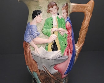 Vintage Burleigh Ware Pitcher/Runaway Marriage/Burgess and Leigh Pottery/1930's Gretna Green Wedding Jug/Famous Scottish Weddings/England
