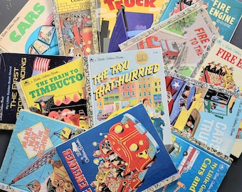 Little Golden Books/Cars, Trucks, and other Vehicles/Titles from 1946 - 2006/Childhood Classics/Nostalgic Gift/Printed in USA