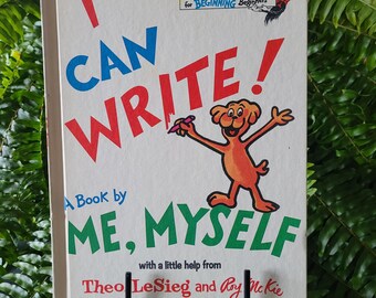 Vintage Dr. Seuss Activity Book/I Can Write! A Book by Me, Myself/Unused - no interior writing/copyright 1971/Bright and Early Book/USA