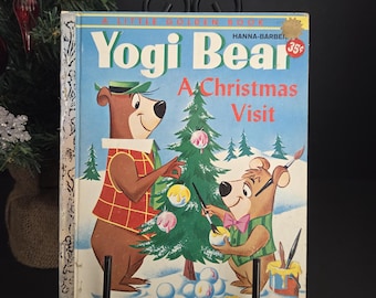 Vintage Little Golden Book Yogi Bear - A Christmas Visit/Copyright 1961/"A" Copy/Printed in Canada