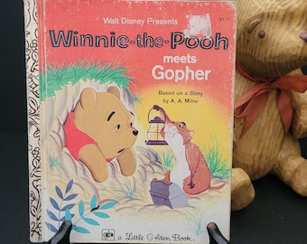 A Little Golden Book - Winnie the Pooh Meets Gopher/13th Printing 1978/Copyright 1965