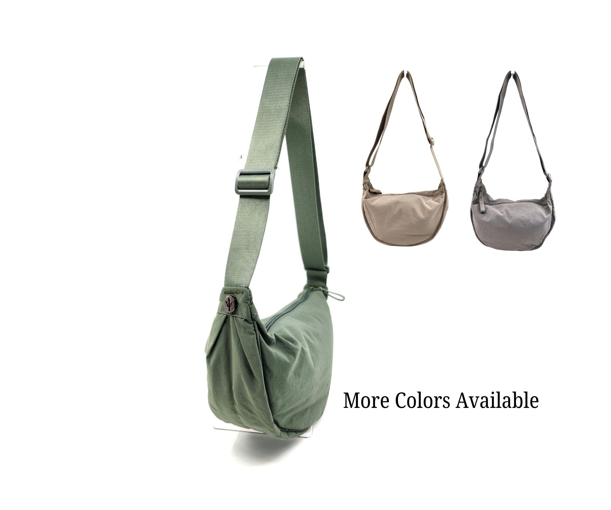 Women's Small Rounded Nylon Top Zip Crossbody Bag