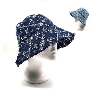 Women&#39;s Sequin Distressed Denim Bucket Hat