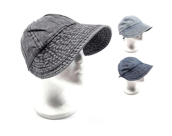 Women&#39;s Lightweight Cotton Denim Adjustable Sun Block Cap Hat