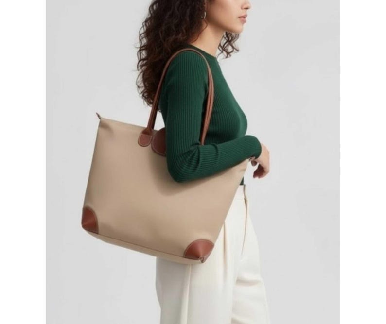Waterproof Nylon Tote Bag: Double Handle, Top Zip - 17" x 12" image 1
