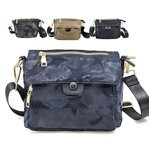 Women's Nylon Flap Top Zip Crossbody Bag