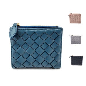 Cartera compacta plegable de cuero vegano para mujer
