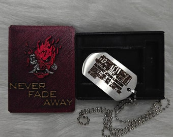 Johnny Silverhand Nameplate Pendant Necklace-100% Restoration,Cyberpunk Cosplay Props,Cyberpunk Style Props,Gift For Him,Anniversary Gift