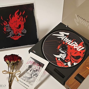 Albums Cyberpunk Samurai, disques Samurai, cartes postales, tatouages, objets de collection Cyberpunk 2077, CD jouable, accessoires de style Cyberpunk, cadeau d'anniversaire