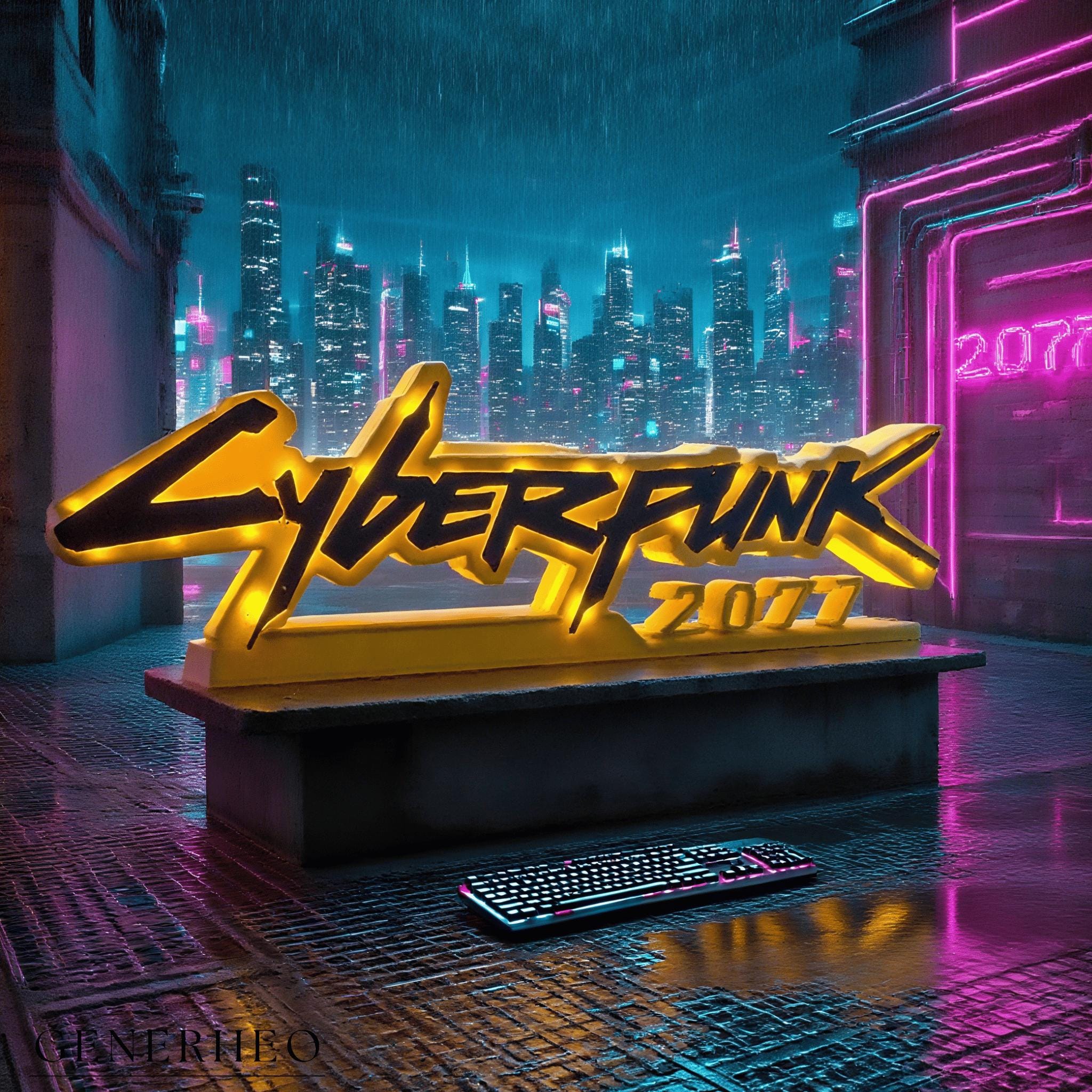オリジナル　ネオン管CYBERPUNKネオンライト サイバーパンク LED看板 オリジナル ネオン管CYBERPUNKネオンライト サイバーパンク LED