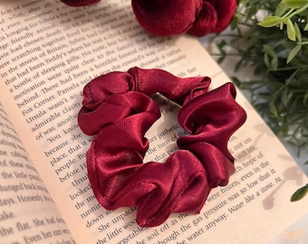 Handmade Satin Silk Scrunchies, Elegant Hair Accessory