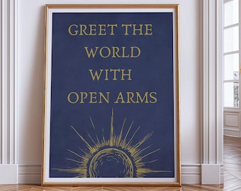 Póster "Saluda al mundo" / Arte mural de mitología griega / Impresión de la Odisea de la antigua Grecia / Decoración de la Academia Oscura / Regalo para amantes de los libros