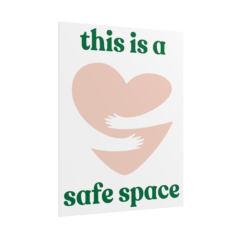 Safe Space Poster, Mental Health Art, Therapy Office Decor - Etsy