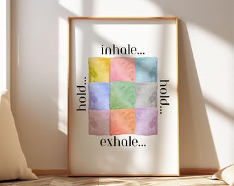Póster "Inhala y exhala", arte mural para el estado de ánimo, regalo para la salud mental