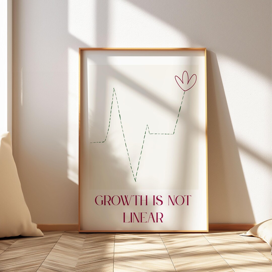 Growth is Not Linear Print, Flower Sketch, Therapist Office Decor ...
