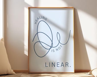Impresión artística "La curación no es lineal", concienciación sobre la salud mental, decoración para consultorios de terapeutas