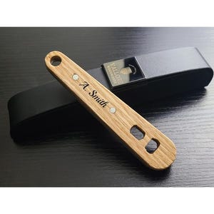 Handmade Oak & Stainless Steel Oxygen Tank Key - Personalized EMS Gift