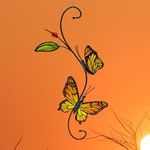Butterfly stained glass suncatcher, window hanging, handmade gift, modern home décor, stained glass art, butterfly glass, nature lover gift