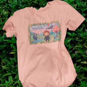 Camiseta inspirada en Mass Effect: cómoda camiseta unisex con estampado de estilo gamer y temática de ciencia ficción. imagen 4
