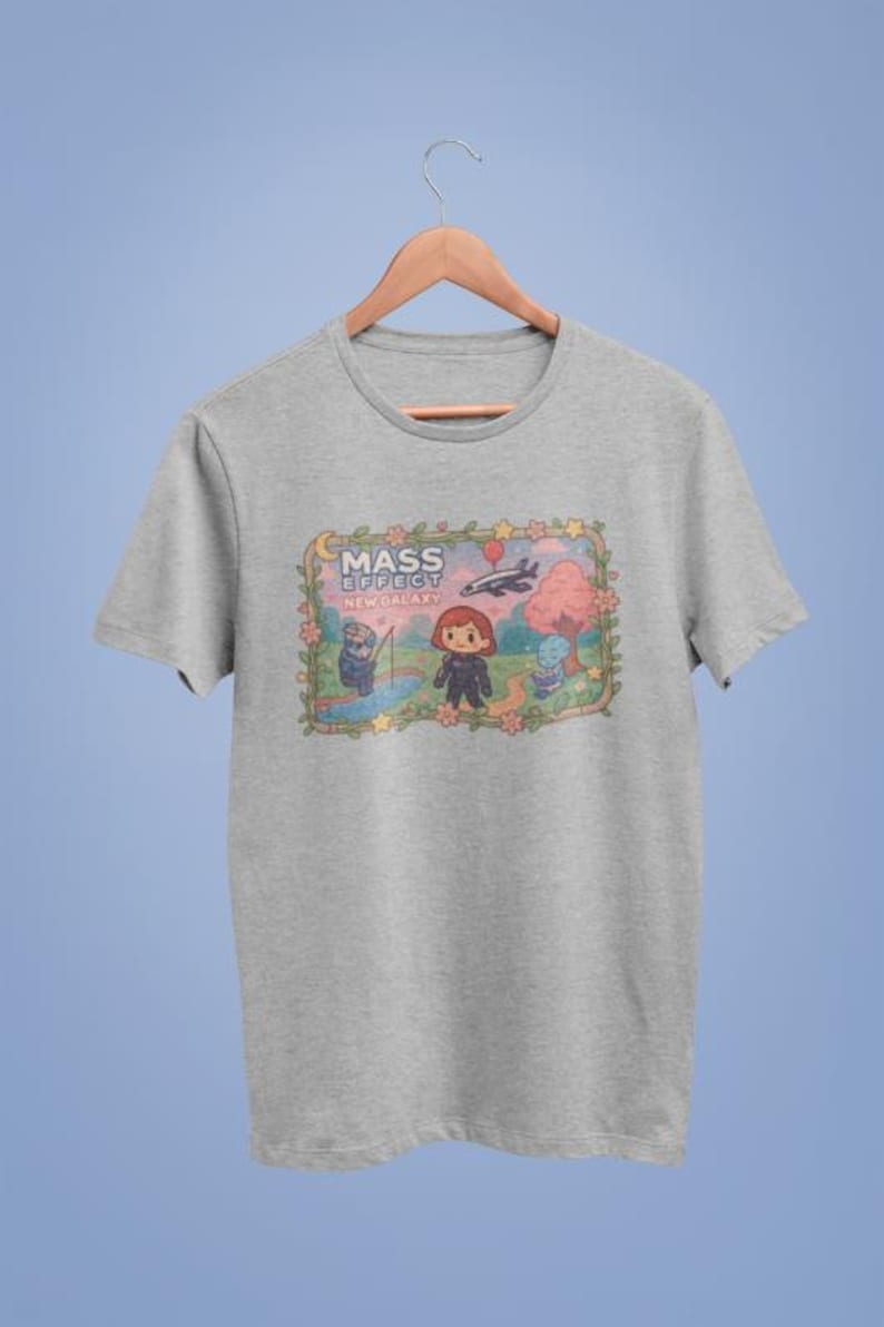 Camiseta inspirada en Mass Effect: cómoda camiseta unisex con estampado de estilo gamer y temática de ciencia ficción. imagen 2