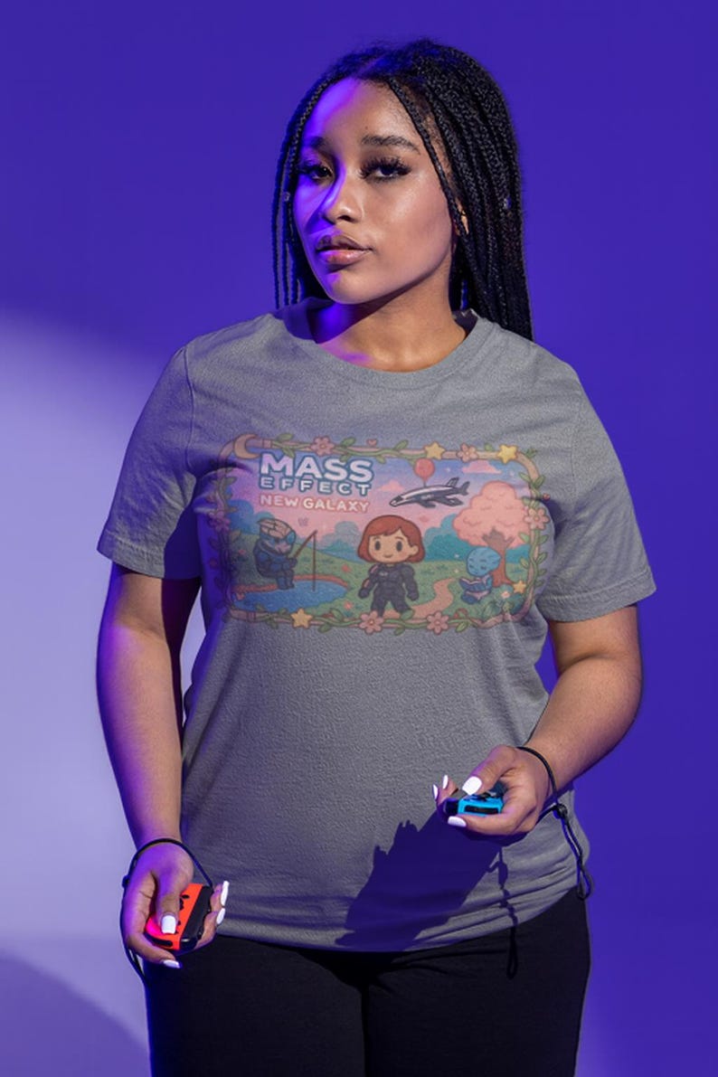 Camiseta inspirada en Mass Effect: cómoda camiseta unisex con estampado de estilo gamer y temática de ciencia ficción. imagen 6