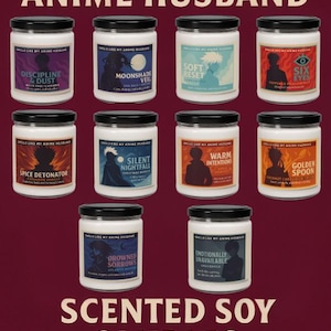 Smells Like My Anime Husband Candle | 9 oz Soy Wax | Otaku Husbando Gift | Funny Anime Candle Collection