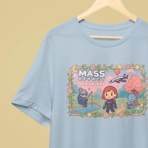 Camiseta inspirada en Mass Effect: cómoda camiseta unisex con estampado de estilo gamer y temática de ciencia ficción. imagen 3