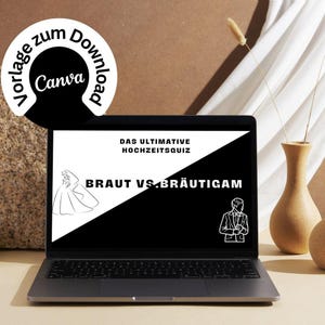 Hochzeitsspiel zum digitalen Download mit Präsentationsvorlage & Moderationskarten, Braut vs Bräutigam, Quiz, Wedding games, Brautpaar spiel