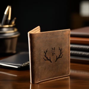 Billetera triple para hombre, billetera de cuero personalizada, billetera de cuero genuino, billetera grabada para hombre, billetera de cuero personalizada, billetera grabada para hombre