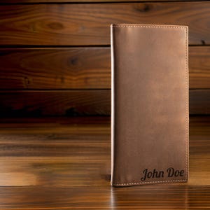 Billetera larga de cuero grabada, billetera larga de cuero genuino para hombres, billetera larga personalizada para hombres, billetera grabada para hombres, billetera de cuero personalizada