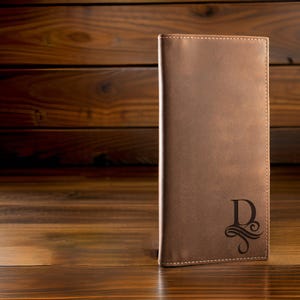 Cartera larga de cuero genuino para hombre, cartera larga de cuero grabada, cartera larga personalizada para hombre, cartera grabada para hombre, cartera de cuero personalizada