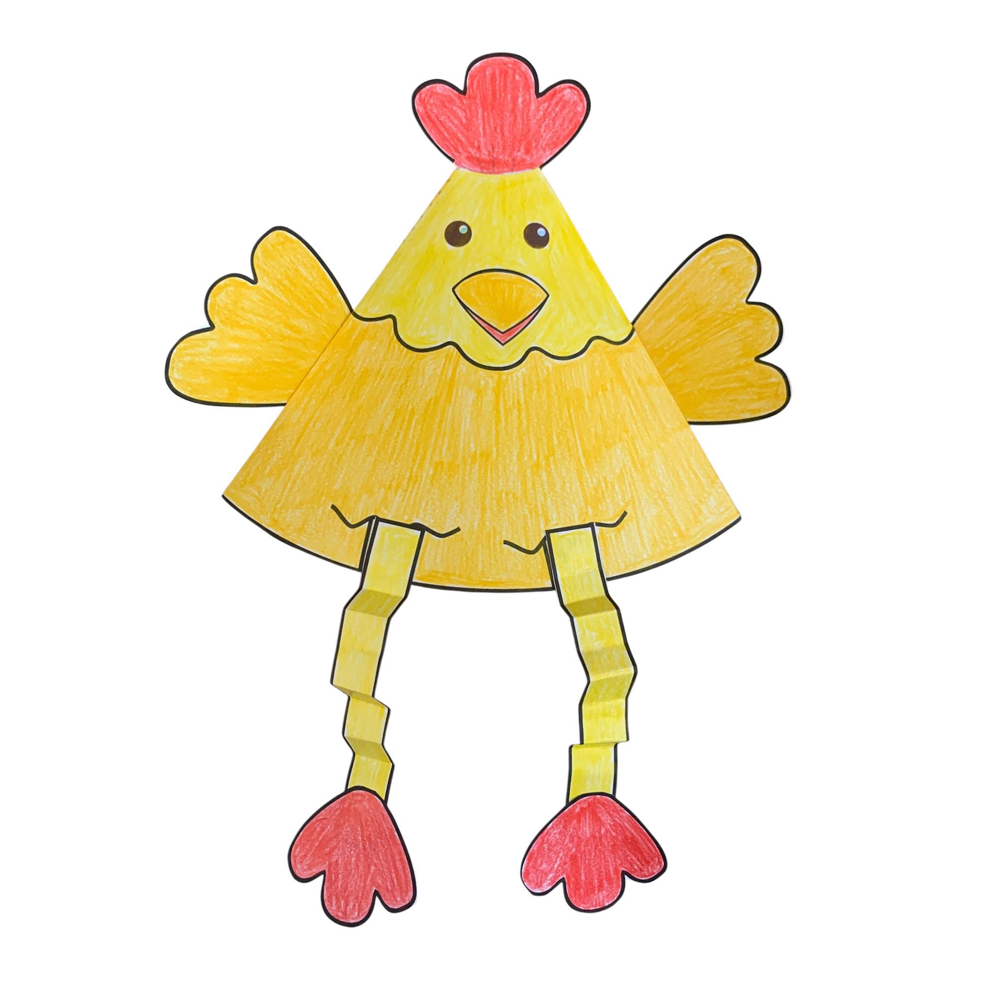 Easter Chick Paper Craft - Coloring, Cutting, Assembly Craft Activity ...