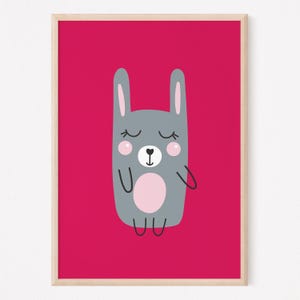 Colorful Rabbit Print: Kids Nursery Wall Art (Digital Download)