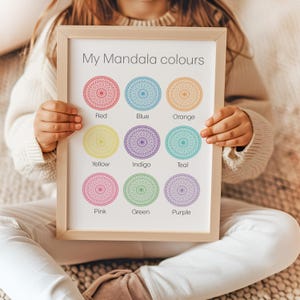 Mandala Colors Poster: Kids Educational Wall Art, Nursery Decor (Digital Download)