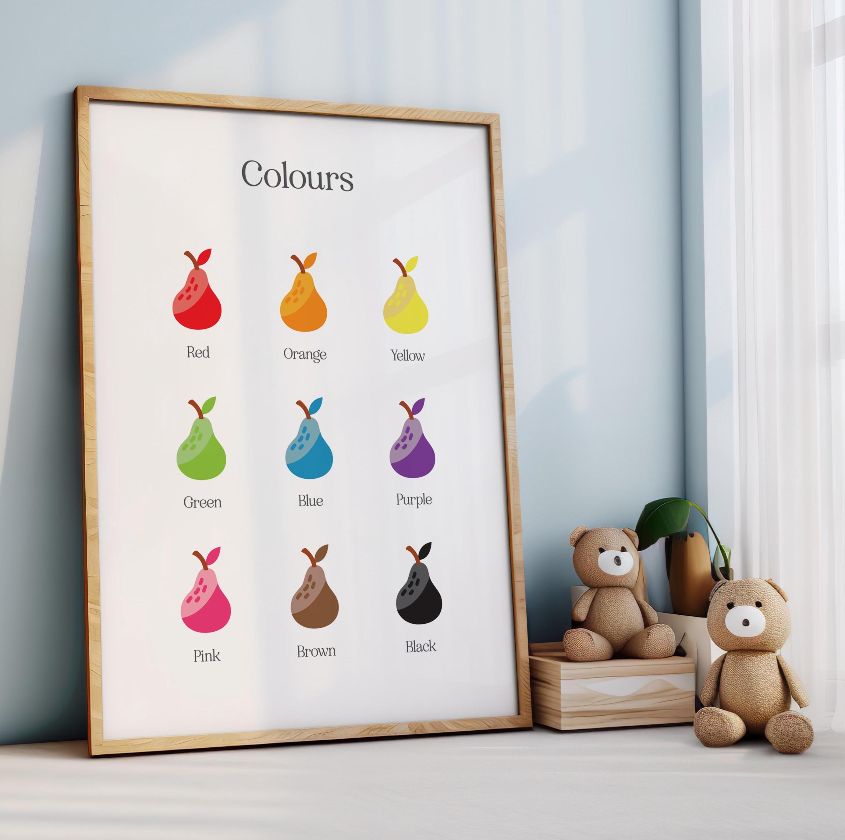 Learn My Colors Pear Poster: Educational Playroom Decor (digital ...