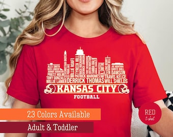 Kansas City All Time Legends Tshirt, Kansas City Football Game Day Tshirt, Kansas City Skyline Tee, Crewneck Kansas Tee, Kansas Gift For Him