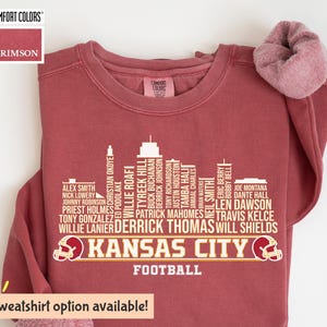 Crimson Comfort Colors Kansas City Football City Skyline Shirt
