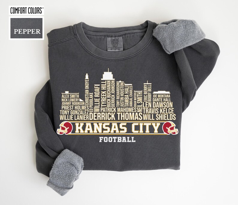 Pepper Comfort Colors Kansas City Football City Skyline Shirt