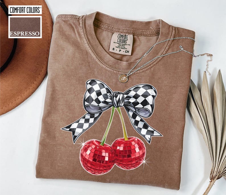 Espresso Comfort Colors Disco Cherry Shirt