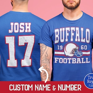 Custom Retro Buffalo Football T-Shirt, Trendy Buffalo Game Day Shirt, Personalized Buffalo Football Fan Gifts For Him, Vintage 80s Style Tee
