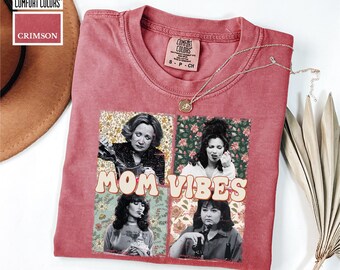 Comfort Colors Mom Vibes Tshirt, Retro TV Moms Tee, Funny Mom Gift, Trendy Graphic Shirt, Vintage 90s Style, Cool Mom, Cute Mothers Day Tees